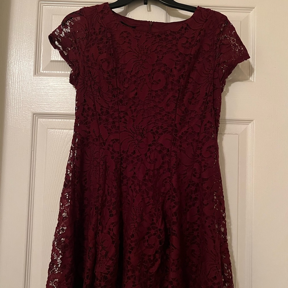 Burgundy Lace Dress